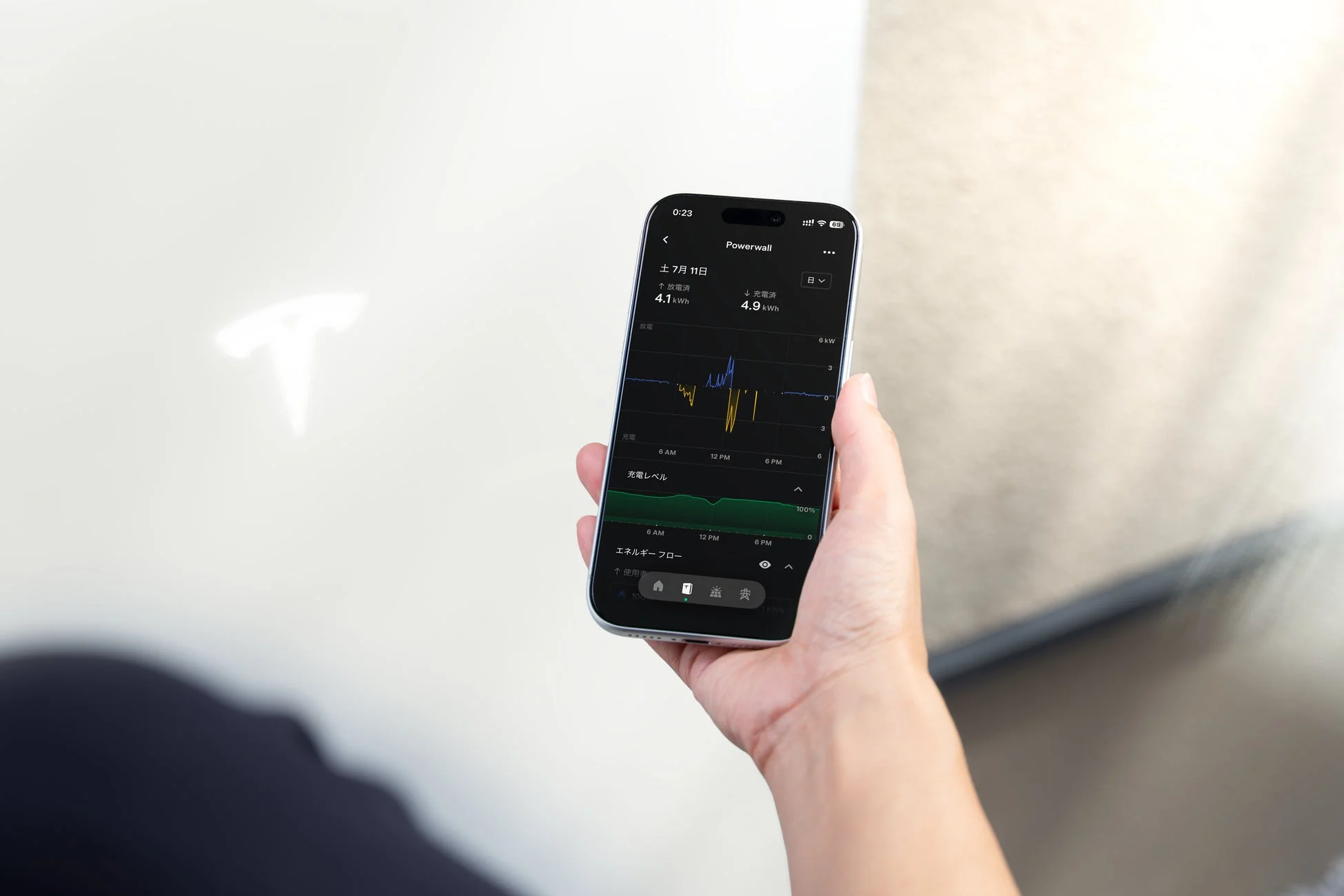 Powerwall充電・放電グラフ