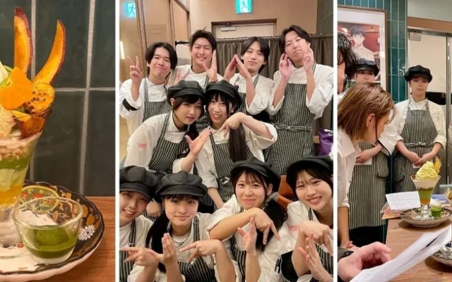 みのるダイニング名古屋店、名古屋スイーツ＆カフェ専門学校とコラボし「美濃いび抹茶」パフェを期間限定販売