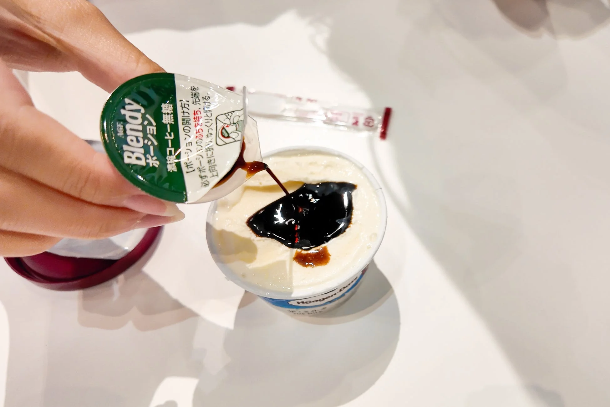アイスクリームとコーヒーのアレンジ例