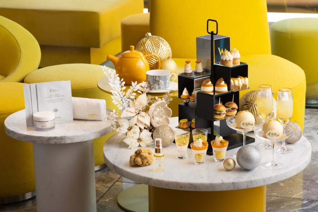 【W大阪】ビューティーブランド「d’Alba」との初のコラボレーションアフタヌーンティー「The Golden Glow Afternoon Tea」を期間限定で開催