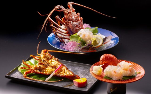 東伊豆の漁解禁で旬到来！【伊勢海老会席～極】活姿造り ＆ 鬼殻焼き ＆ 握り寿司