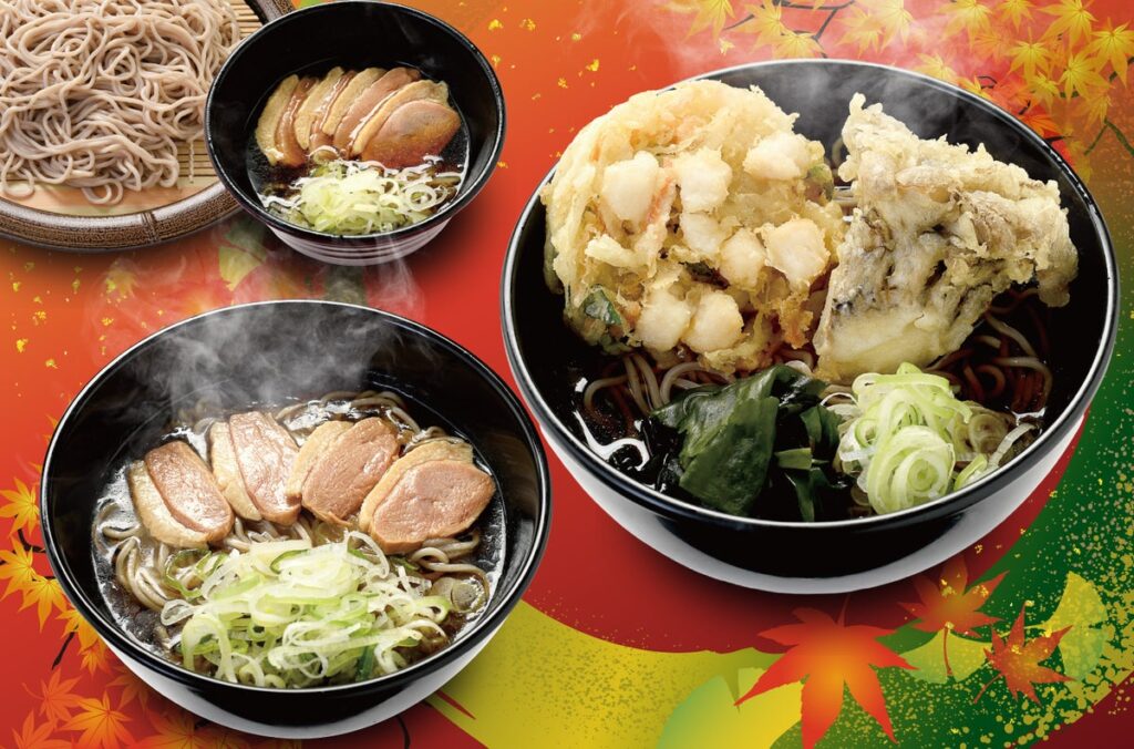 旨みたっぷりな１１月限定メニュー！「小柱のミニかき揚げ天と舞茸天」「鴨そば」を１１月１日（日）１０時から期間限定発売