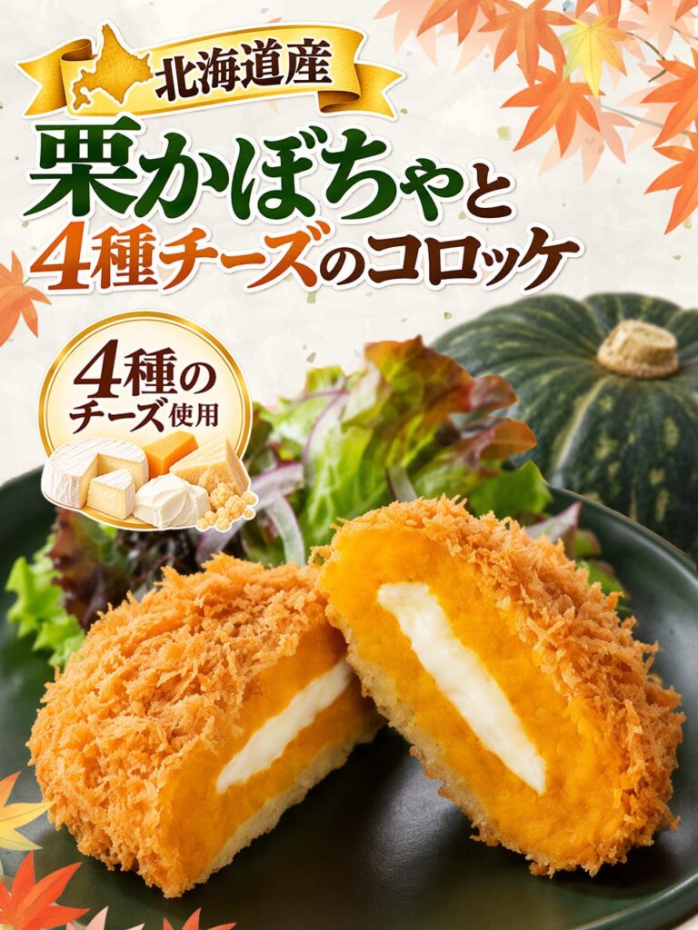 ホクホク、とろり。秋をおいしく彩る、さぼてんの新商品「北海道産栗かぼちゃと4種チーズのコロッケ」を期間限定で販売