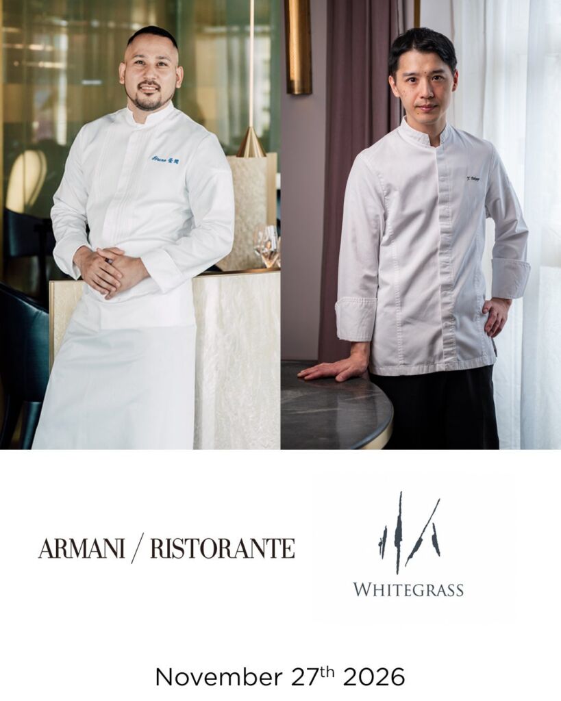 【アルマーニ / リストランテ】2026年11月27日（金）共同創作で魅せる ──「ARMANI/RISTORANTE」 x 「WHITEGRASS」4 Hands Dinner