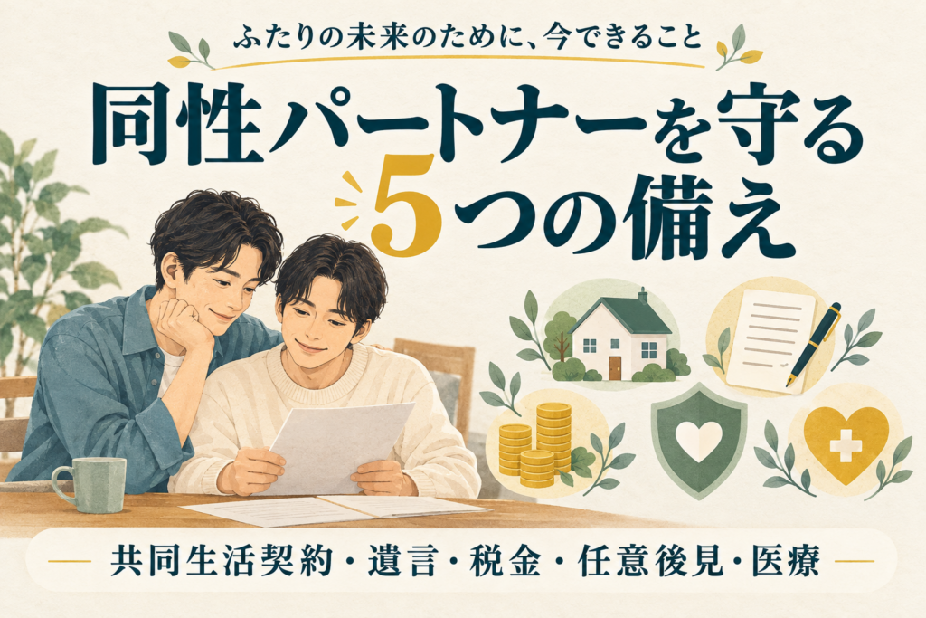 同性パートナーとの将来に向けた備えと“5つの準備”を知る—NEWDOORが伝える大切な人を守るポイント