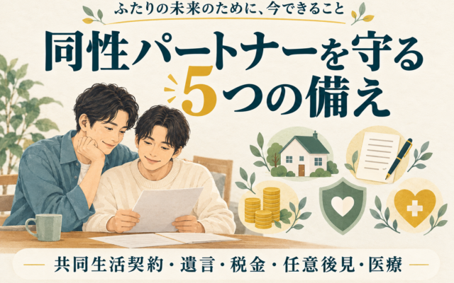 同性パートナーとの将来に向けた備えと“5つの準備”を知る—NEWDOORが伝える大切な人を守るポイント